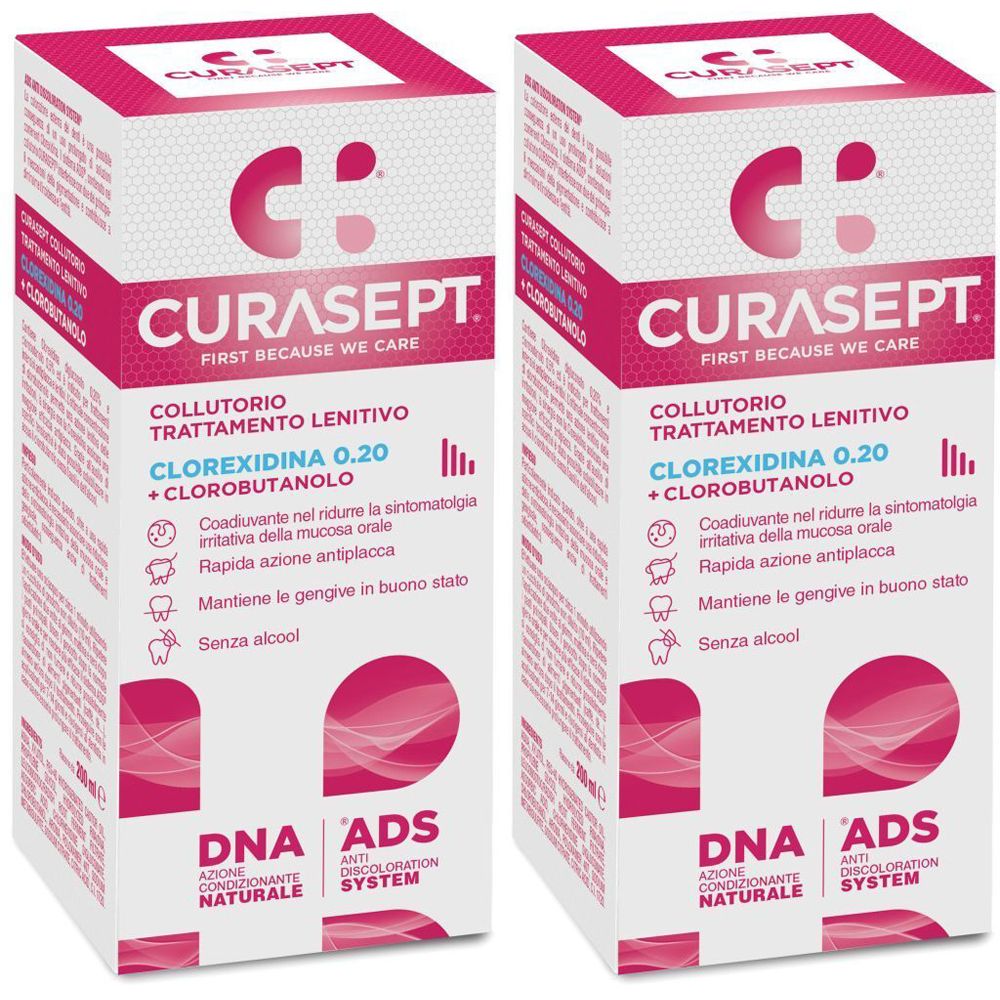 CURASEPT® Colluttorio Trattamento Lenitivo 2x200 ml Collutorio