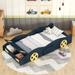 Twin Size Comfortable Race Car-Shaped Platform Bed With Wheels And Storage,Sturdy Frame,Kids Bedroom Set