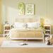 Merax 3 Pieces Rattan Platform Full Size Bed With 2 Nightstands