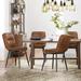 LUE BONA Modern 18 in. Double-Layer Faux Leather Upholstered Dining Chairs Set of 4 - 22.5"D x 17.4"W x 31.9"H