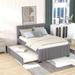 Full Size Multifunctional Design Upholstered Platform Bed With Trundle,No Box Spring Required