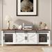 TV Stand for 55/60/65Inch TV, Farmhouse and Industrial Entertainment Center