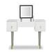 43.3" Makeup Vanity Desk With Flip-top Mirror LED Light Customizable Large Storage Vanity Dressing Table For Bedroom