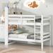 Twin Over Twin Bunk Beds With Bookcase Headboard,Solid Wood With Safety Rail And Ladder,Can Be Converted Into 2 Beds