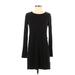 Dolan Casual Dress - Shift Crew Neck Long sleeves: Black Print Dresses - Women's Size X-Small