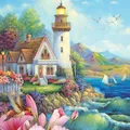 Mini Jigsaw Puzzle Jigsaw Tube à essai Bayfront Lighthouse Fidget Toys Peinture célèbre pour