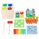 Kit de jeu en bois 5 en 1 boîte Montessori durable jouets en bois jeu assressentipour objets de