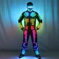 Costume de brevde Scène Robot LED Tenue Lumineuse RVB Veste Imbibée Manteau Document Complet