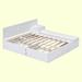 LQ Furniture Solid Wood Platform Storage Bed Wood in White | 29.9 H x 77.6 W x 118 D in | Wayfair GX000569AAK