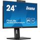 iiyama Prolite XUB2490HSUH-B1 60,5cm 23,8" IPS LED-Monitor HDMI DP USB3.2 Slim-Line Höhenverstellung Pivot Windows Hello Webcam schwarz