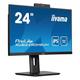 iiyama Prolite XUB2490HSUH-B1 60,5cm 23,8" IPS LED-Monitor HDMI DP USB3.2 Slim-Line Höhenverstellung Pivot Windows Hello Webcam schwarz