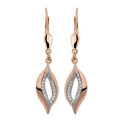 Paar Ohrhänger OROLINO "585 Gold rosé mit 28 Brillanten 0,10ct.", rosa (rosa, weiß), Ohrringe, Damen, ONE-SIZE, 0,10 ct SI = kleine Einschlüsse, Gold Image