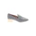 AD & Daughters Heels: Slip-on Chunky Heel Casual Gray Grid Shoes - Women's Size 7 - Almond Toe