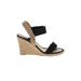 Diba Wedges: Black Print Shoes - Women's Size 8 1/2 - Open Toe