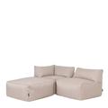 Ensemble 3 poufs modulaires intérieur et extérieur beige