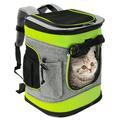 Solaris Adjustable Pet Carrier Backpack for Dogs and Cats Puppies Portable Cat Carrier Backpack with Bottle Pocket Two Mesh Window for Breath Green