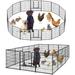 Dog Playpen Pet Dog Fence 16 Panel 32 Inch Foldable Exercise Pen Outdoor Metal Pet Fence Barrier Kennel For Medium Dogs Cats Rabbits Pet Puppy Playpen For RV Camping Yard