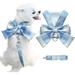 Dog Harness for Small Dogs with Bow Small Harness for Dogs with D-Ring Soft Mesh Adjustable Harness Set Puppy Pet Harness and Leash for Small Dogs Cats (Blue-XXL)