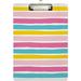 Wellsay Irregular Striped Colorful Polka Dot Clipboards for Kids Student Women Men Letter Size Plastic Low Profile Clip 9 x 12.5 in Silver Clip