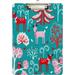 Wellsay Christmas Deer Birds Tree Clipboard 9 x 12.5 Inches | Christmas Decorative Clipboard for School Office Nurse Art Business | Clipboard with Low Profile Silver Clip