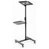 ZQRPCA Mobile Rolling Projector Stand Height Adjustable Projector and Laptop Trolley Presentation Cart Black CART-V04C