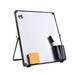 Dry Erase White Board 16inX12in Large Magnetic Desktop Whiteboard with Stand 10 Markers 4 Magnets 1 Eraser Portable Double-Sided White Board Easel for Kids Memo to Do List Desk School