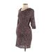 Motherhood Casual Dress - Sweater Dress: Burgundy Tweed Dresses - Women's Size Medium Maternity