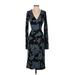 Ann Taylor Casual Dress - Midi: Blue Floral Dresses - Women's Size 2 Tall