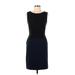 BCBGMAXAZRIA Casual Dress - Sheath Crew Neck Sleeveless: Black Print Dresses - Women's Size 8