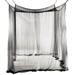 European Style 4 Corner Post Bed Canopy Mosquito Net Full Netting Bedding 190x210x240cm (Black)