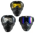 3 Pairs of Birdz Eyewear Skullbird Detachable Skull Masks with Goggles Clear Yellow + ReflecTech Blue Mirror Lenses