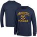 Men's Champion Navy Marquette Golden Eagles Soccer Icon Long Sleeve T-Shirt