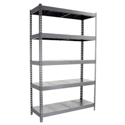 SimonRack Metallregal ohne Schrauben mit Simonforte -Metallschalen 5 Regale. Grau/galva Farbe 2000x2400x600 mm Image