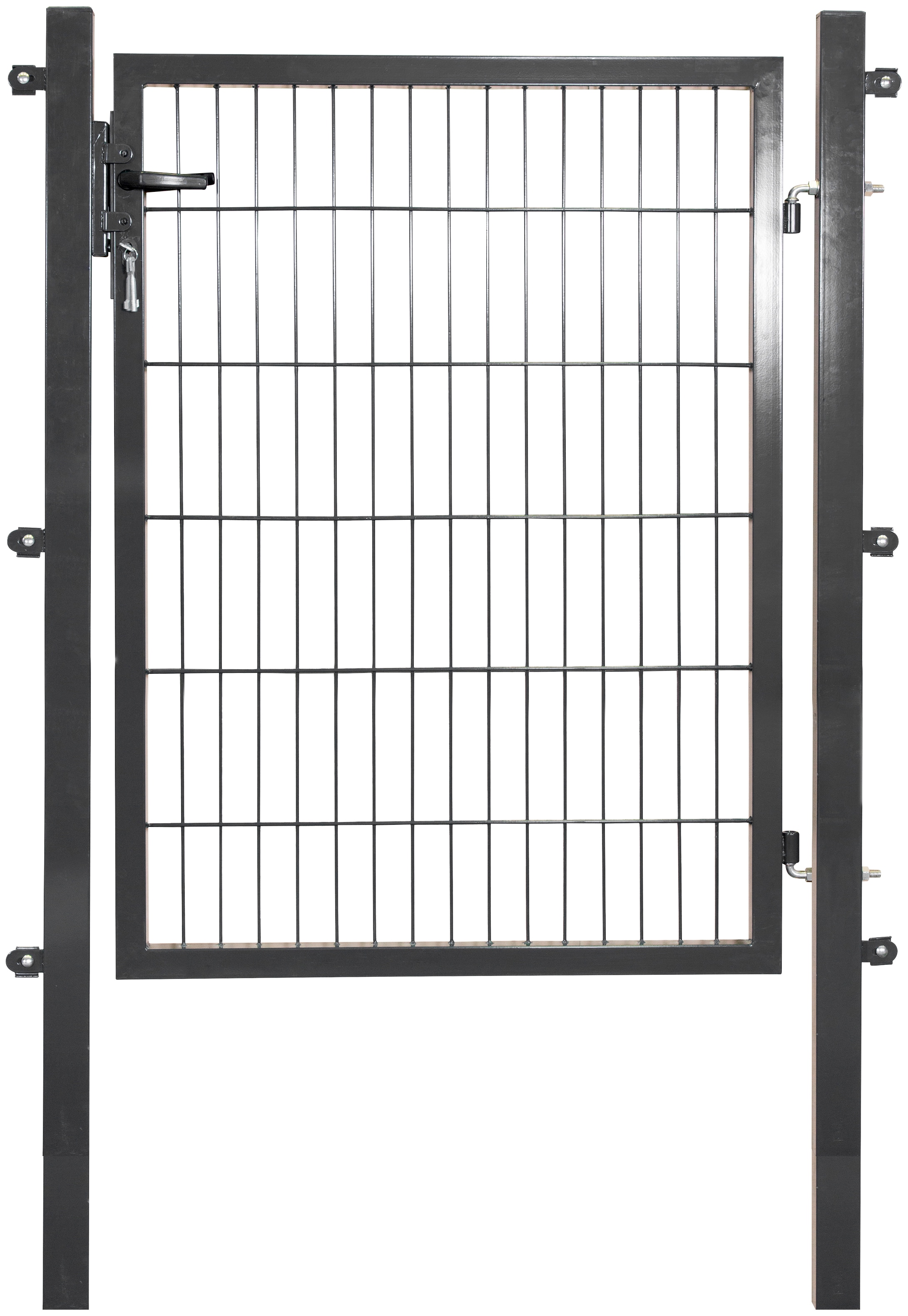 Zauneinzeltür ARVOTEC "ESSENTIAL", grau (anthrazit), B:100cm H:120cm, Metall, Tore, Breite: 100 - 120 cm, Höhe: 80 - 200 cm, zum Einbetonieren