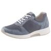 Keilsneaker GABOR ROLLINGSOFT, Damen, Gr. 44, blau (graublau), Textil, Veloursleder, unifarben, sportlich, Schuhe Sneaker, Freizeitschuh, Halbschuh, Schnürschuh im sommerlichem Materialmix