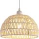 Suspension Luminaire en Rotin Moderne Lustre Abat-jour en Rotin Naturel Lampe Suspendue Hauteur