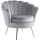 Homy France - Fauteuil nymphea en velours gris