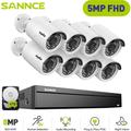 Sannce - 5MP Kit caméra de vidéosurveillance,Outdoor Security 16CH H.265+ PoE nvr Video Audio Video