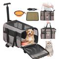 Sac a Roulettes pour Chat Chien 9,9 kg Sac de Transport Chats Poignee Telescopique Bandouliere