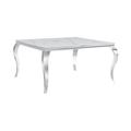 Table à manger Carré baroque Chrome marbre blanc 140x140 cm