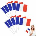 GABRIELLE Lot De 100 Petits Drapeaux Français Avec Baguette En Plastique, Mini Drapeau Français De