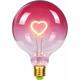 Ampoule Led Grand Globe Edison Ampoule G125 Rose Couleur Coeur Filament 2W Dimmable Spécialité