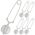 Relaxdays Boule à thé, lot de 6, pour vrac, tasses & verres, diamètre 4 cm, mailles serrées, acier