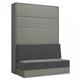 Armoire lit escamotable genius sofa gris mat canapé gris couchage 140200 - gris