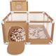 Parc Bébé Avec 400 Balles Plastiques Aire De Jeu Pliable Basket, Beige : Beige Pastel/Cuivre/Perle