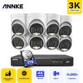 Annke - 8MP Ultra hd 8CH dvr Recorder System 8Camera hd 3K Camera Waterproof Night Vision Built-in