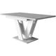 Mobilier1 - Table Goodyear 104, Blanc + Béton, 76x80x120cm, Allongement, Stratifié - Blanc + Béton