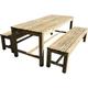 Jardipolys - Set - 1 table 2 bancs oblik