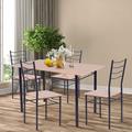 Ensemble Table à Manger Rectangulaire avec 4 Chaises, Structure Bois et Métal, 120x70x75cm, Couleur
