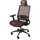 HW - Chaise de bureau C-A20 chaise pivotante, ergonomique, appui-tête, tissu - brun rouge